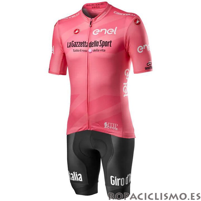 2020 Maillot Giro d'Italia Tirantes Mangas Cortas Rosa